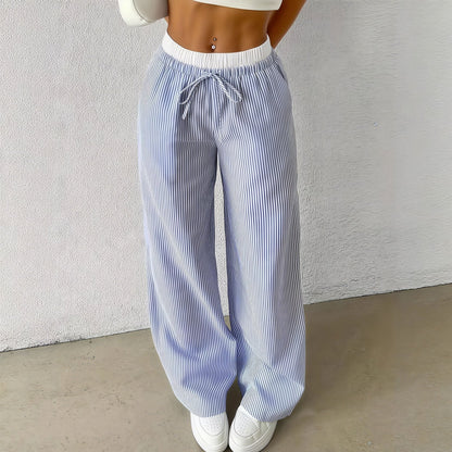 Women's Beatrice Striped Straight Casual Pants