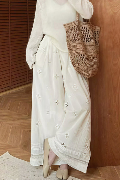 Women's SOERA Bianca Hollow Out Lace Wide Leg Pants