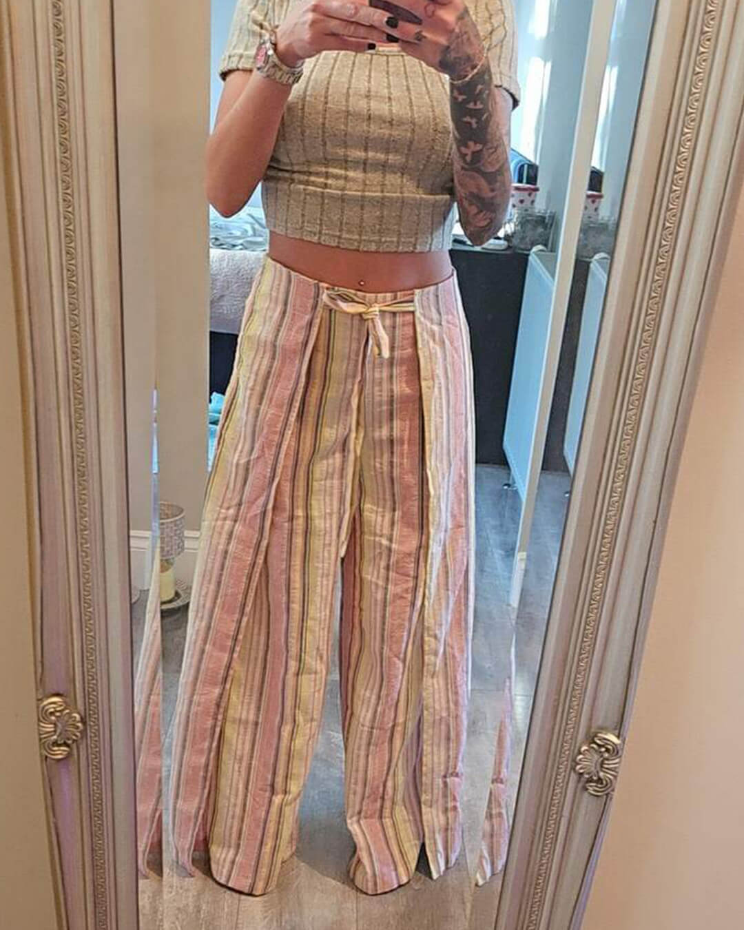 Women's SOERA Sienna Vertical Stripe Tie Waist Trousers