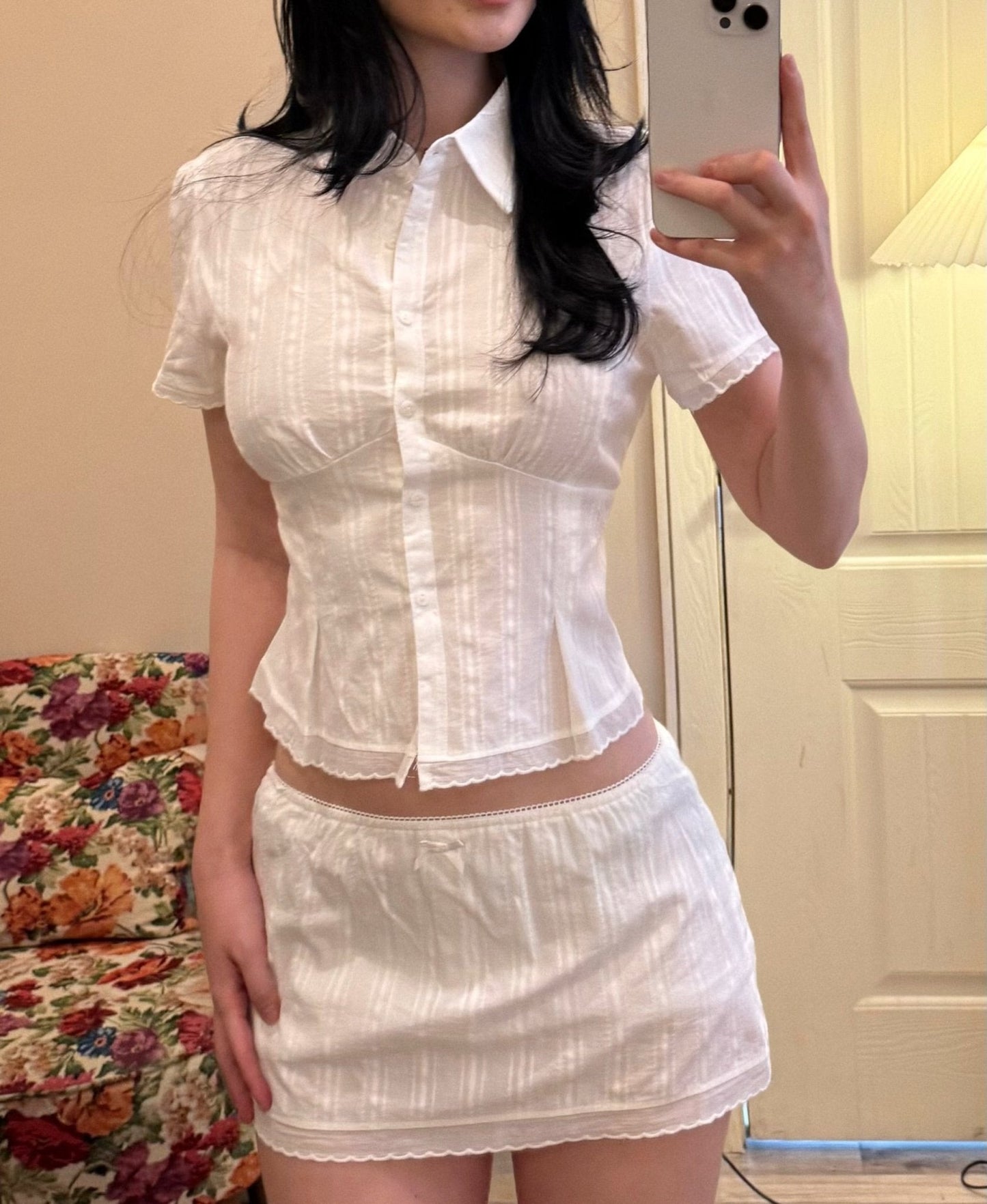 Women's Brianna Cropped Slim-Fitting Skort Set