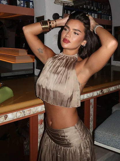 Women's SOERA Isabelle Halter Backless Top & Skirt Set