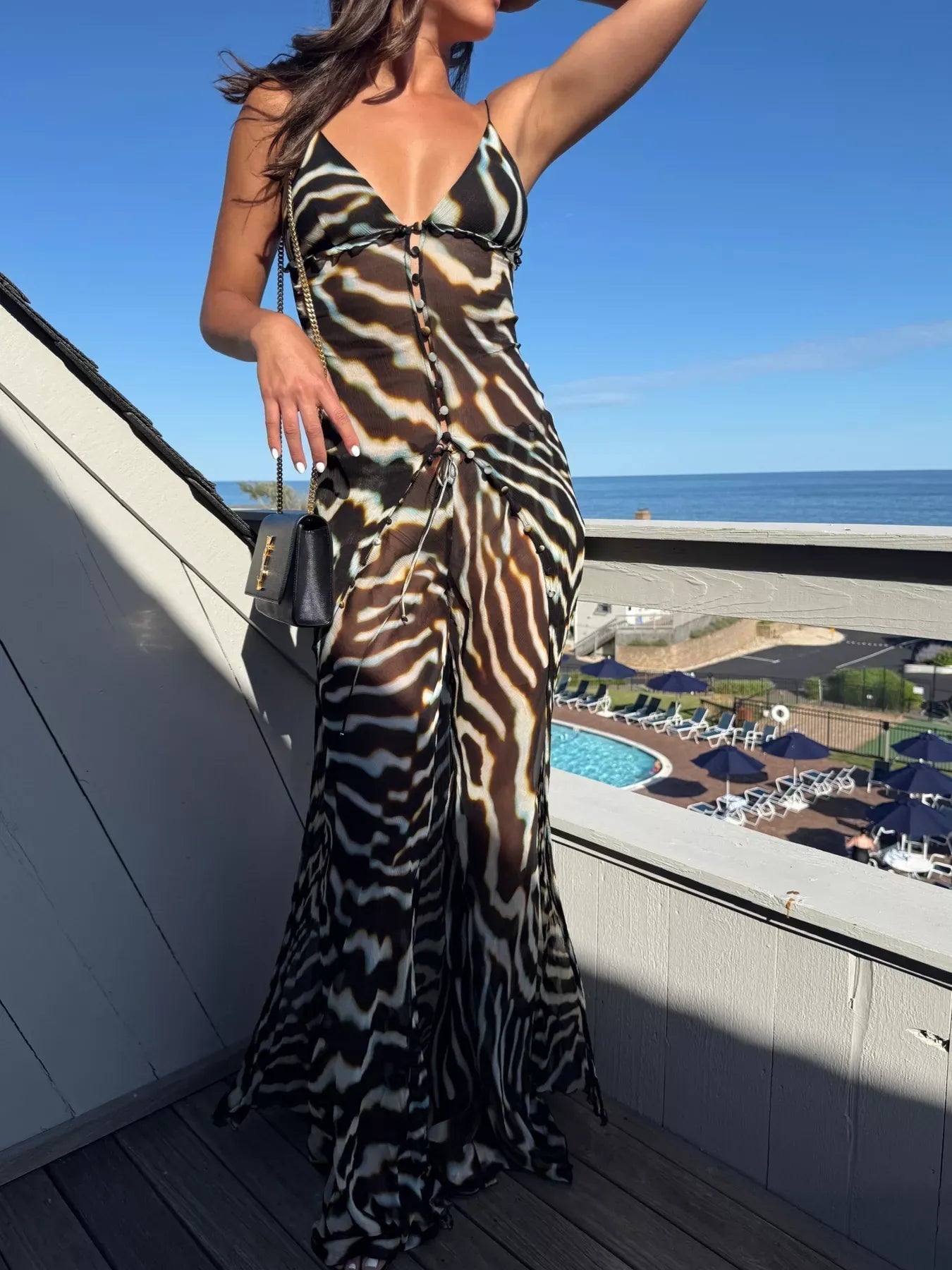 Women's Marina Zebra Print Chiffon Co-Ord Set