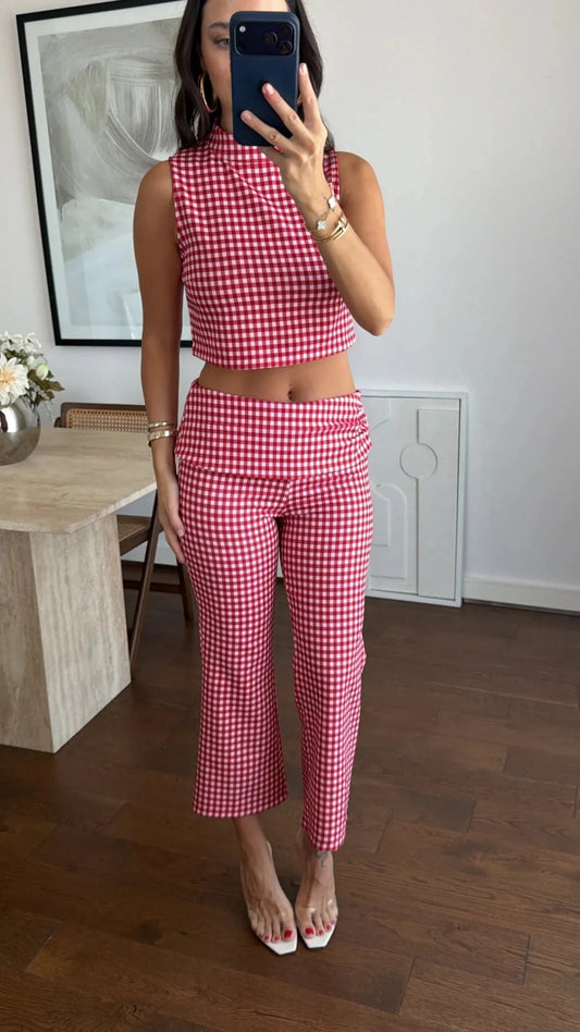 Women's Sophia Plaid Crop Top Co-Ord Set
