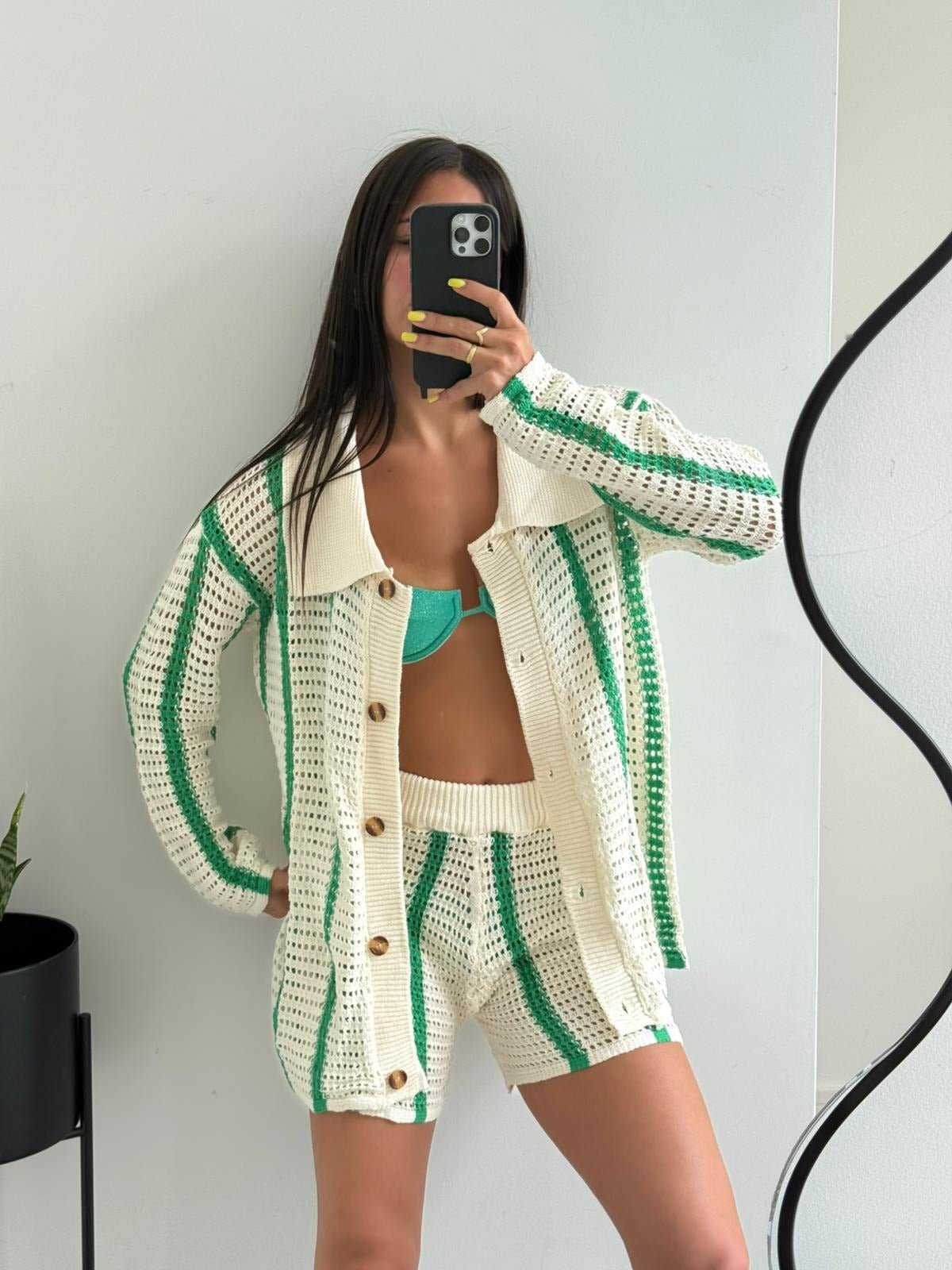 Women's SOERA Ana Striped Crochet Two-Piece Set