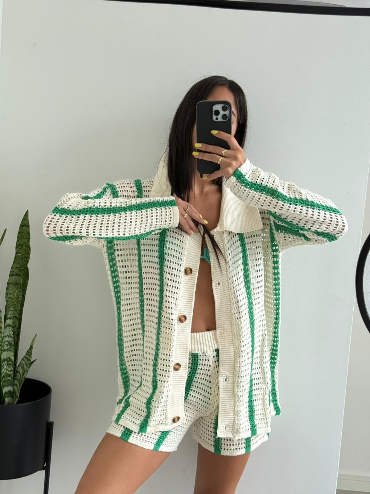 Women's SOERA Ana Striped Crochet Two-Piece Set