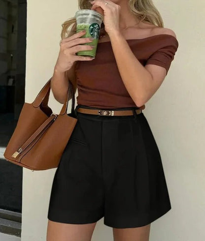 Women's SOERA Lettie High-Waisted Tailored Shorts