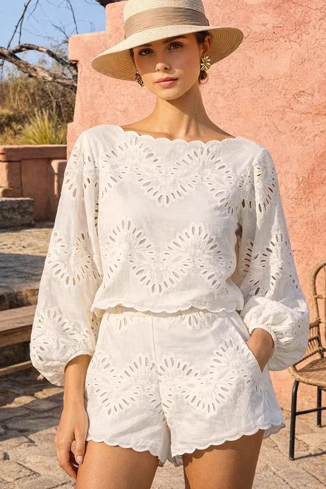 Women's Vivienne Broderie Shorts Set