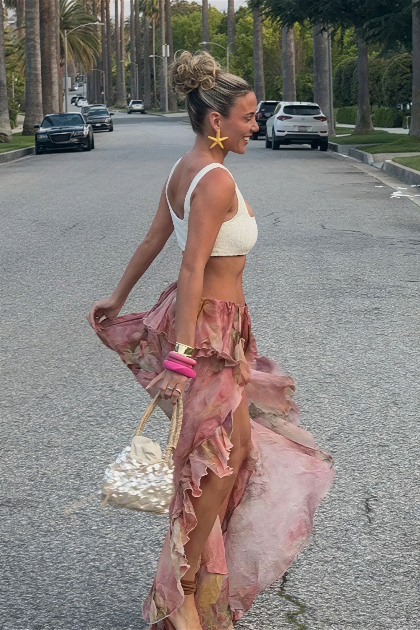 Women's SOERA Bianca Floral Ruffled Asymmetrical Skirt