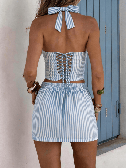 Women's SOERA Briana Striped Mini Skirt Set