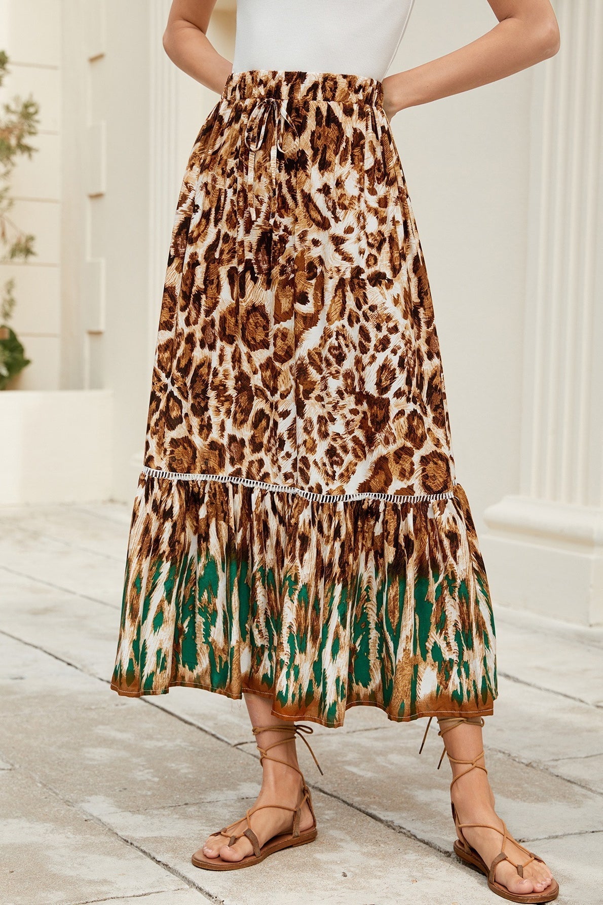 Women's SOERA Celeste Boho Ruffle Floral Maxi Skirt