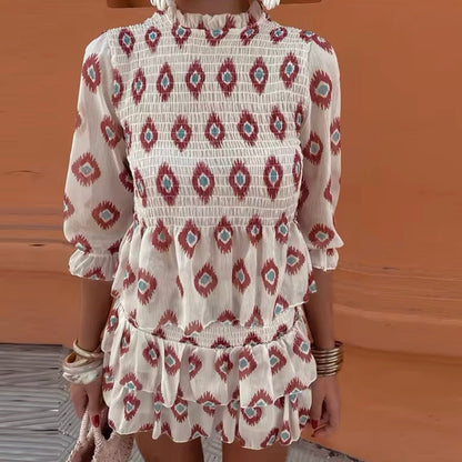 Women's SOERA Iris Geometric Print Tiered Mini Skirt Set