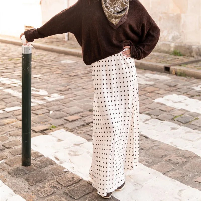 Women's Beatrice Polka Dot Satin Maxi Skirt