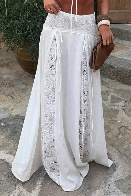 Women's SOERA Celeste Boho Lace Patchwork Maxi Skirt
