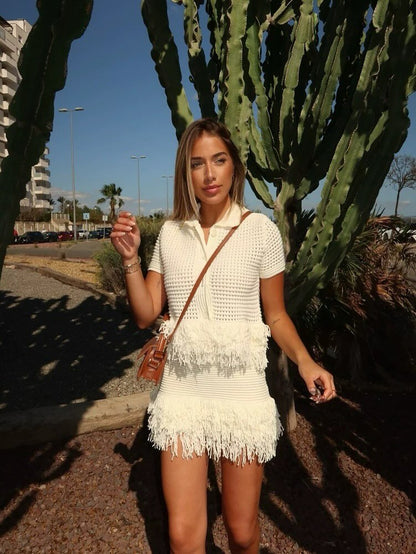 Women's Beatrice Knitted Tassel Two-Piece Set