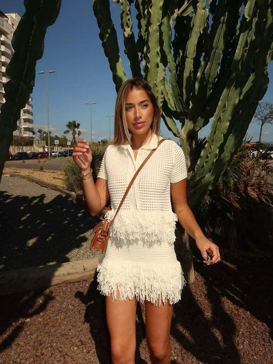 Women's Beatrice Knitted Tassel Two-Piece Set