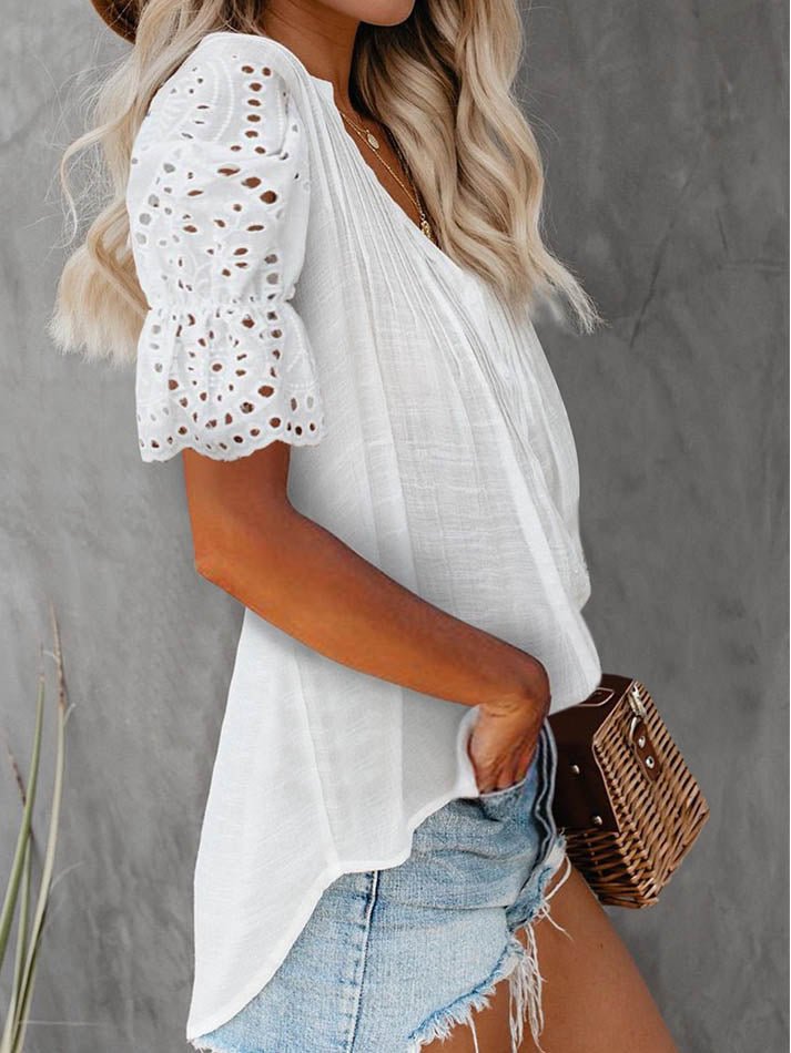 Women's SOERA Beatrice V-Neck Lace Sleeve Top