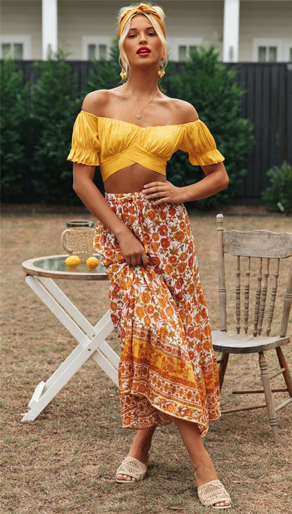 Women's SOERA Celeste Flowing Puff Sleeve Crop Top