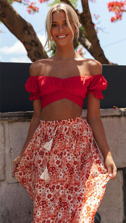 Women's SOERA Celeste Flowing Puff Sleeve Crop Top