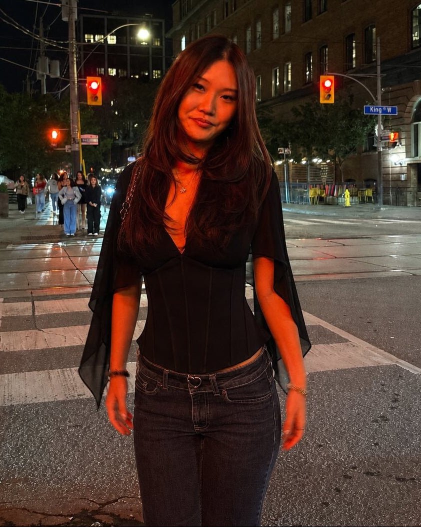 Women's Margot Chiffon Bell Sleeves Corset Top