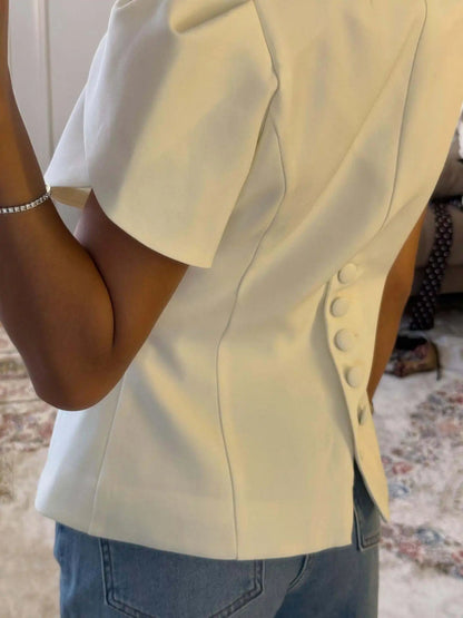 Women's SOERA Bianca Button Front Stand Collar Top