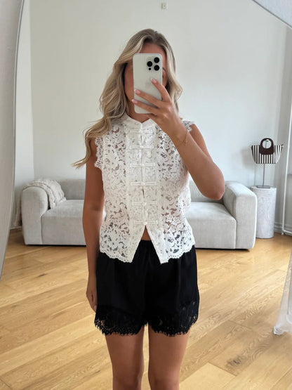 Women's Bianca Mandarin Sleeveless Lace Top