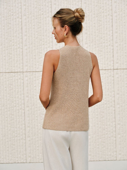 Women's SOERA Ginny Halter Cross-Over Collar Tank Top
