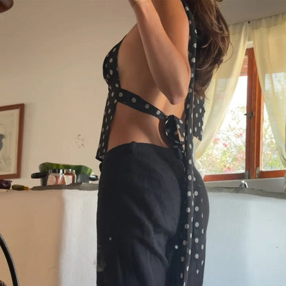 Women's SOERA Ruffa Polka Dot Backless Cami Top