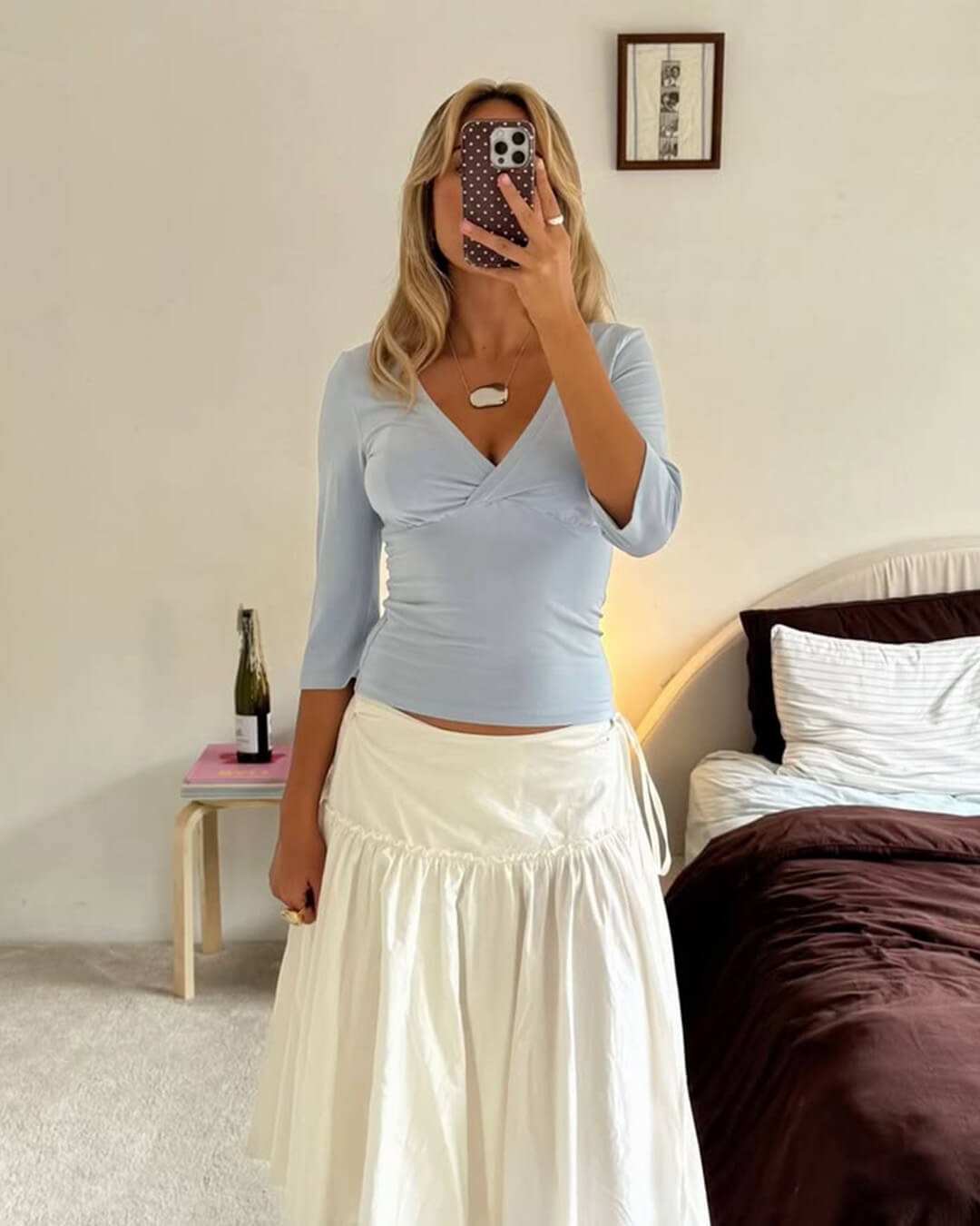 Women's Sofia Deep V Midi Sleeve Tee