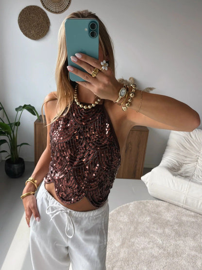 Women's SOERA Sophia Sequin Halter Top